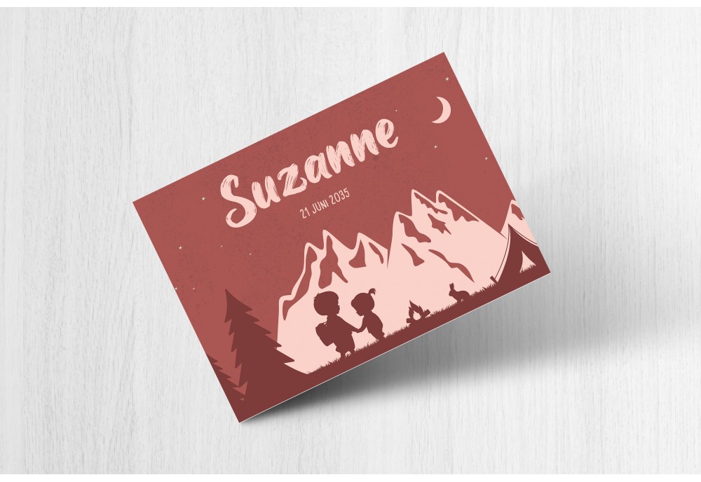 Kamperende broer en zus Kamperende broer en zus